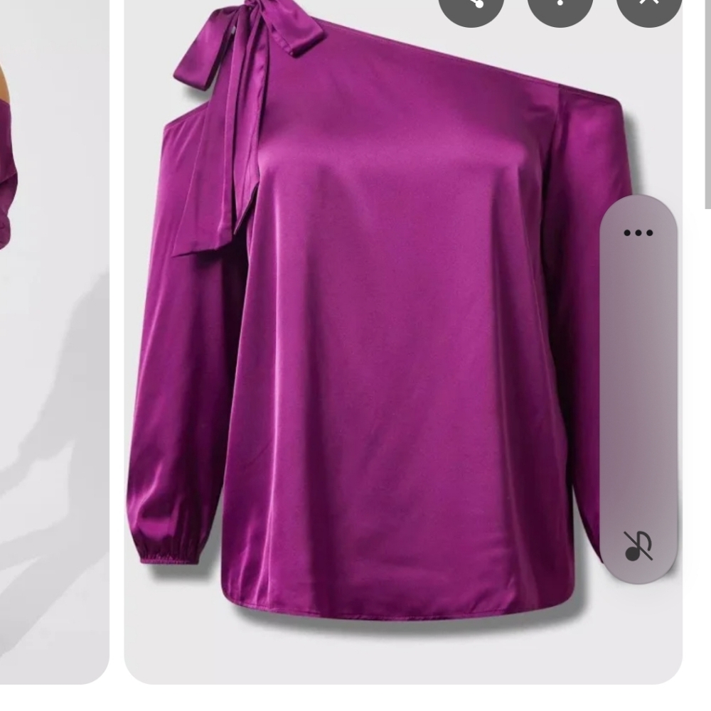 Elegant Purple One-Shoulder Women's Top Torrid 4x